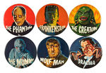 "FAMOUS MONSTERS BUTTONS" LARGE SIZE SET.