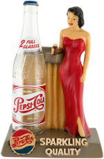 "PEPSI-COLA SPARKLING QUALITY" ELABORATE FIGURAL DISPLAY WITH BOTTLE.