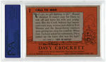 "DAVY CROCKETT" PSA HIGH GRADE ORANGE BACK TOPPS GUM CARD SET.