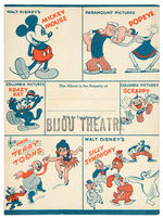 MOVIE STAR PREMIUM ALBUM (WITH PICTURES) AND BACK COVER FEATURING MICKEY MOUSE, POPEYE & OTHERS.