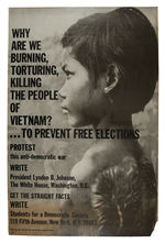 RARE LARGE SDS VIETNAM WAR PROTEST POSTER.