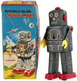 "MECHANICAL WALKING SPACE MAN" BOXED ROBOT WIND-UP.