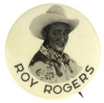 “ROY ROGERS” BUTTON WITH YOUNGEST KNOWN PHOTO FROM THE HAKE COLLECTION.