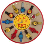 "KARIM BIG BOY EXACTO" FLICKER/FLASHER TOY WATCH DISPLAY W/SPIDER-MAN & DC HEROES.