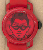 "KARIM BIG BOY EXACTO" FLICKER/FLASHER TOY WATCH DISPLAY W/SPIDER-MAN & DC HEROES.