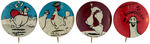 SHMOO GROUP OF SEVEN BUTTONS FROM PROBABLE SET OF 15.