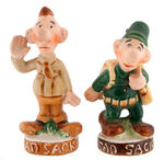 "SAD SACK" FIGURAL SALT & PEPPER SHAKER SET.