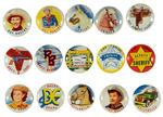 ROY ROGERS COMPLETE SET OF CANADIAN ISSUED PREMIUM BUTTONS FROM THE HAKE COLLECTION.