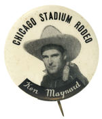 “KEN MAYNARD CHICAGO STADIUM RODEO” RARE SOUVENIR BUTTON.