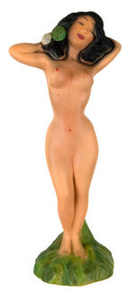 TROPICAL NUDE PLASTER PIN-UP STATUE.