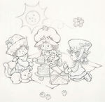 STRAWBERRY SHORTCAKE AND FRIENDS ORIGINAL ART DONE FOR AMERICAN GREETINGS CARD CO.