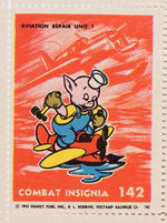 "COMBAT INSIGNIA/WAR INSIGNIA" STAMP ALBUM SET FEATURING DISNEY STUDIO DESIGNS.