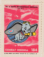 "COMBAT INSIGNIA/WAR INSIGNIA" STAMP ALBUM SET FEATURING DISNEY STUDIO DESIGNS.