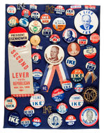 EISENHOWER LARGE COLLECTION OF 95 PIECES MOSTLY BUTTONS FROM 1952 AND 1956.