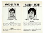 SDS BOMBERS FBI WANTED POSTER PAIR.