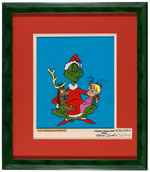 DR. SEUSS & CHUCK JONES SIGNED "HOW THE GRINCH STOLE CHRISTMAS" ANIMATION CEL DISPLAY.