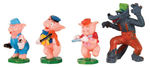 "BIG BAD WOLF AND THREE LITTLE PIGS" RARE MARX FIGURE SET.