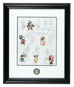 "MINNIE THROUGH TIME" LIMITED EDITION FRAMED PIN SET.