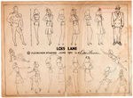 SUPERMAN CARTOON “FLEISCHER STUDIOS LOIS LANE” ORIGINAL STUDIO USED MODEL SHEET.