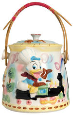 DONALD DUCK WITH CHIP & DALE JAPANESE CERAMIC COOKIE JAR.