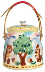 DONALD DUCK WITH CHIP & DALE JAPANESE CERAMIC COOKIE JAR.