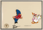 YOSEMITE SAM FRAMED ANIMATION CEL SETUP SIGNED BY FRIZ FRELENG.