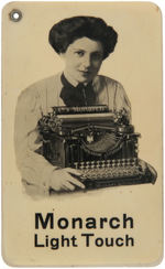 SEVEN EARLY CELLULOID PIECES ADVERTISING TYPEWRITERS, RIBBONS AND CARBON PAPERS.