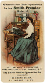 SEVEN EARLY CELLULOID PIECES ADVERTISING TYPEWRITERS, RIBBONS AND CARBON PAPERS.