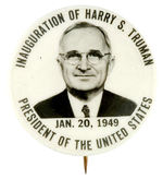 TRUMAN RARE REAL PHOTO 1949 INAUGURAL BUTTON HAKE #2019.