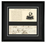 CIVIL WAR GENERAL DANIEL SICKLES SIGNED CHECK DISPLAY.