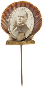 "THE ONLY PEBBLE ON THE BEACH" RARE McKINLEY CAMPAIGN NOVELTY STICKPIN.