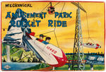 "MECHANICAL AMUSEMENT PARK ROCKET RIDE" BOXED WIND-UP TOY.