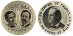 BRYAN 1896 FOUR LAPEL STUDS INCLUDING "NO CROWN OF THORNS."