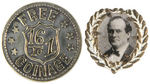 BRYAN 1896 FOUR LAPEL STUDS INCLUDING "NO CROWN OF THORNS."