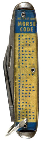 “’RUSTY’ AND ‘RIN-TIN-TIN’” POCKET KNIFE WITH “MORSE CODE.”