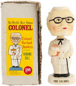 KENTUCKY FRIED CHICKEN COLONEL SANDERS SIGNED BOBBING HEAD & BOX.