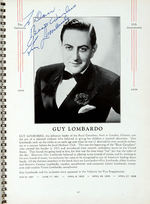 "VALENCIA 10TH ANNIVERSARY" BOOK SIGNED BY DUKE ELLINGTON, WOODY HERMAN & GUY LOMBARDO.