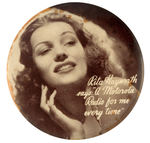 RITA HAYWORTH PROMOTES MOTOROLA RADIO CIRCA 1940s MIRROR.