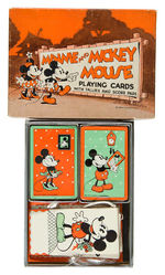 "MICKEY AND MINNIE MOUSE" PLAYING CARDS WITH TALLIES AND SCORE PADS" BOXED SET.