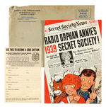 "RADIO ORPHAN ANNIE'S 1939 SECRET SOCIETY" MANUAL/DECODER.