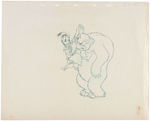 DONALD DUCK SQUEEZING ANGRY BEARS NOSE  PRODUCTION DRAWING ORIGINAL ART.