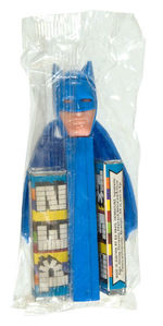 BATMAN PEZ DISPENSER WITH CAPE BAGGED.