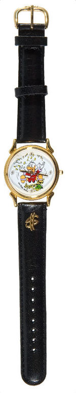 RARE UNCLE SCROOGE WATCH IN GOLD BRICK WITH CARL BARKS SIGNED COA.