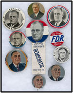 FRANKLIN ROOSEVELT NICE GROUP OF TEN LARGE BUTTONS.