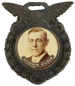 "WOODROW WILSON" REAL PHOTO CELLULOID ON METAL WATCH FOB.
