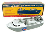 "IDEAL'S MECHANICALLY SPARKING TORPEDO BOAT" BOXED TOY.