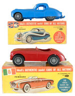 "IDEAL'S AUTHENTIC MODEL CARS OF ALL NATIONS" LOT OF FIVE.