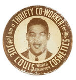 JOE LOUIS ENDORSED PRODUCT 2.25" LITHO RARE BUTTON.