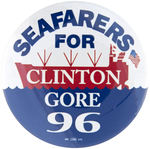 CLINTON/GORE SIX LARGE BUTTONS FROM 1992-1996.