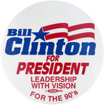 CLINTON/GORE SIX LARGE BUTTONS FROM 1992-1996.